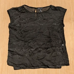 Camicetta Eileen Fisher nera silenziosa lusso minamilista nuova senza etichette misto seta donna XXS - Foto 1 di 8