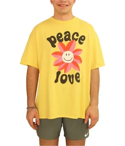Junk Food Mens Peace Love Flower Graphic T-Shirt, yellow, XL 897100083746 - Picture 1 of 1