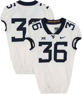 West Virginia Mountaineers TI #36 White Jersey from Football Program - Size 40+2 - Image 1 of 3