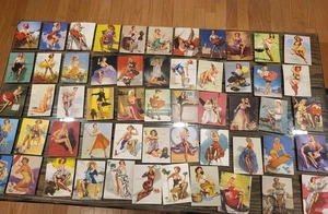 Lot of 73 Gil Elvgren’s Pinups On Paper 1950s With One Kodak Girl Fair Vintage - Bild 1 von 14