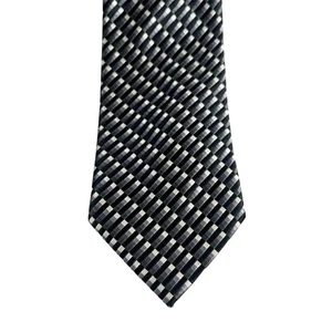 Aurelio Valentino Men's Necktie 100% Silk Made Italy Black Gray White - Picture 1 of 10