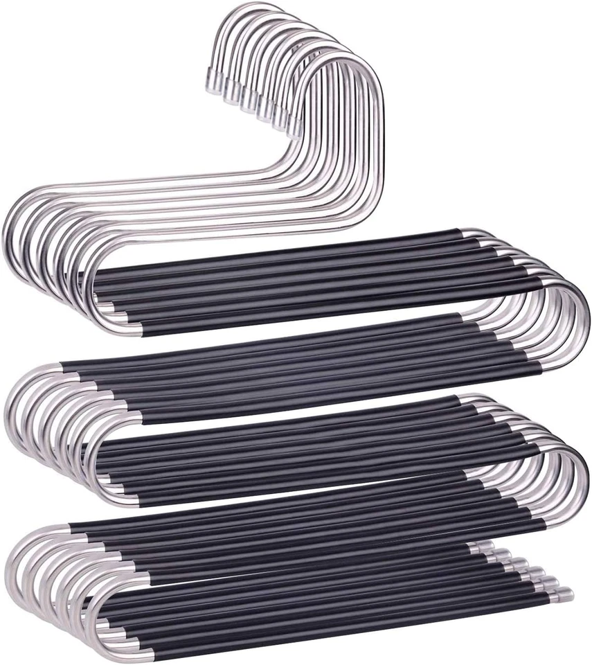 Appendini per Pantaloni Salvaspazio Antiscivolo, Confezione Da 6 Grucce per Pant - Immagine 1 di 4