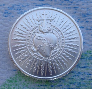 1/2 oz. HEILIGES HERZ JESU - 30mm rund .999 Feinsilber - Bild 1 von 4