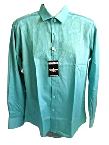 Barabas Herren Größe Large Hemd türkis mit Spitze Latz lange Ärmel vorne Knopf neu mit Etikett - Bild 1 von 5