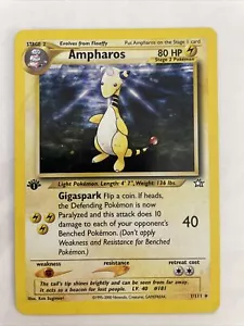 Pokémon TCG Ampharos Neo Genesis 1 Holo 1st Edition Holo Rare - Picture 1 of 2