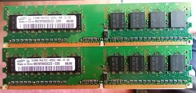 Memoria Samsung 2x1 512 MB DIMM 533 MHz DDR2 SDRAM Memory (M378T6553CZ3-CD5) - Immagine 1 di 2