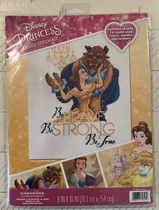 NEW- Cross Stitch Kit ~ Disney Belle Beauty and the Beast Be Brave #70-35358 - Picture 1 of 4