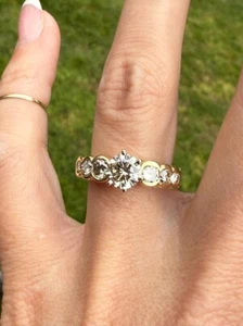 3.00Ct Round F-VS1 Lab Grown Diamond Art Deco Engagement Ring 14K Yellow Gold - Picture 1 of 9