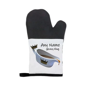 Personalised Gravy King Rubber/Canvas Material Oven Mitt/Glove Christmas Gift - Picture 1 of 3