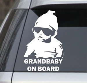 GRANDBABY ON BOARD CARLOS FUNNY HANGOVER CAR TRUCK WINDOW STICKER VINYL DECAL - Picture 1 of 1