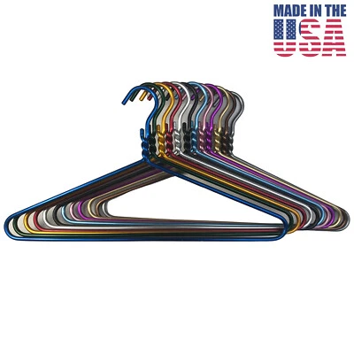 12 PACK Colorful DODCO Heavy Duty Clothes Coat Hanger Aluminum Metal Made in USA - Image 1 of 4
