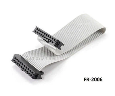6 inch 20-Pin 2x10-Pin 2.54-Pitch Female 20-Wire IDC Flat Ribbon Cable, FR-2006 - Image 1 of 2
