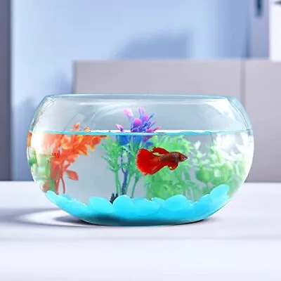 1 Gallon Glass Fish Bowl With Decor, Include Fluorescent Rocks & Colorful • 42.34€