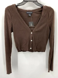 Streetwear Society Medium Cropped Cardigan Trägertop Set Braun Langarm Neu mit Etikett - Bild 1 von 7