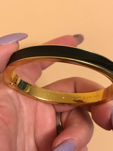 Bracciale Vintage KATE SPADE New York Oro T. Smaltato Nero Squisito Modernariato