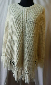 Ralph Lauren Cable Knit Poncho Fringe L/XL - Picture 1 of 5