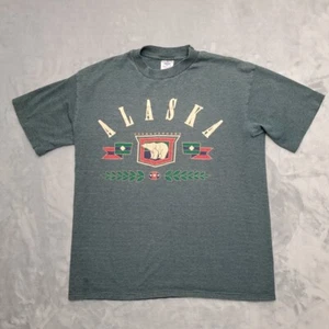 VTG Alaska T Shirt Men M Nature Polar Bear Single Stitch Tourist Made in USA TEE - Picture 1 of 8