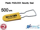 Plastic Security Seals PADLOCK  A, Numbered - Barcode, 500 pcs, YELLOW color BFS