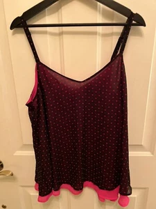 Camiseta sin mangas Torrid doble capa rosa corazón talla 00 nueva - Imagen 1 de 5