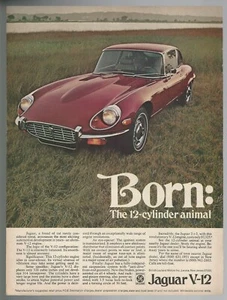 1971 JAGUAR E-Type advertisement, Jaguar E-Type coupe print ad - Foto 1 di 3