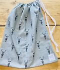 Sophie Allport Highland Stags  Storage Bag - Grey -Made In Cornwall