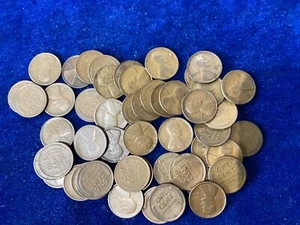 1917-D Lincoln Wheat Cent Roll of 50 Coins Good to Fine+ Range E1558 - Picture 1 of 9