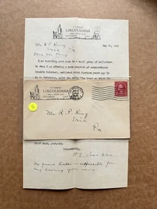 US 1926 Lincoln Cover (101) +Lincolniana by HE Barker Ad +Letter +Signed - Picture 1 of 1