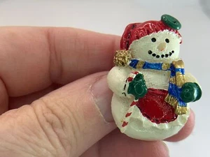 Christmas Snowman Vintage Gold Brooch Tack Pin V-9569 - Picture 1 of 4