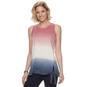 Neu mit Etikett Sonoma Goods for Life Damen-Tanktop vorne zum Binden Rundhalsausschnitt 3 Farben SCHNELLER VERSAND - Bild 1 von 6