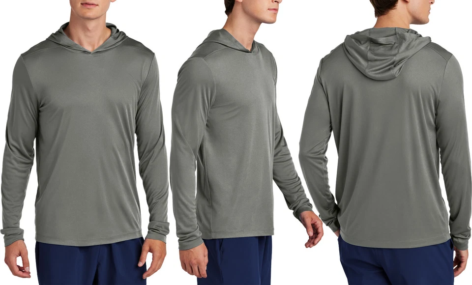 Mens Long Sleeve Hooded Fishing T-Shirt UPF 50 Boat Moisture Wicking Hoodie Tee - Image 1 of 1