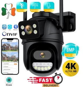 Outdoor External Wifi PTZ Camera Dual Lens 4K 8MP UK Plug CCTV IP Auto Tracking - Picture 1 of 12