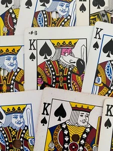 Vintage Casino Playing Cards Lot King Of Spades Punch Hole Design Various Patter - Picture 1 of 3