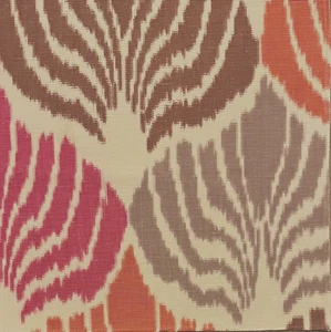 SCHUMACHER Kimono Ikat Berry Purple Rust Linen Remnant New - Picture 1 of 1