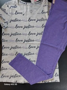 NWT Girls Justice Outfit Love Justice Hearts Top/Leggings Size 10 (11) - Picture 1 of 2
