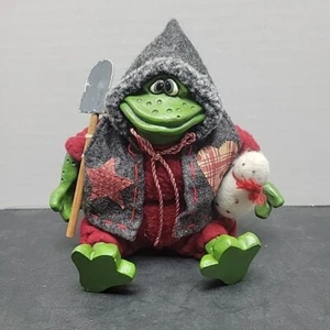 Vintage Russ Berrie Scoop Harz Sitzsack Weihnachten Frosch Kathleen Kelly Critter 6" - Bild 1 von 12