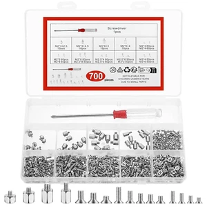 700 Pz Set Di Viti per Laptop, M2 M2.5 M3 Micro Piccole Viti a Testa Svasata a C - Foto 1 di 12