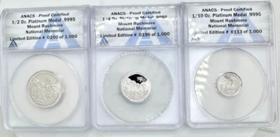 Platinum Medal Mount Rushmore 💥3 Coin Set💥 Limited to 1,000 - Image 1 of 2