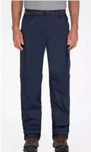 BC Clothing Mens Lightweight Convertible Stretch Cargo Pants Shorts Navy L X 30 - Picture 1 of 6