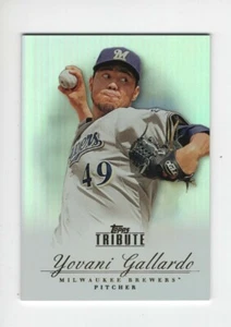2012 TOPPS TRIBUTE BASEBALL YOVANI GALLARDO MILWAUKEE BREWERS #21 - Picture 1 of 11