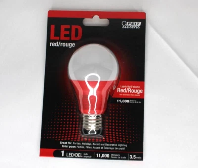 Red LED party bulb FEIT Electric 3.5 watts, 120 V, NEW, 11,000 life hours - Image 1 of 3