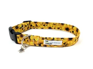 Yellow Sunflower Adjustable Dog Collar and optional matching Sunflower Lead - Picture 1 of 5