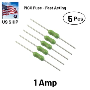 Fusible Pico 125/250V 1A 5 piezas | Sub miniatura | Soplado rápido | Plomo axial | Envío a EE. UU. - Imagen 1 de 4