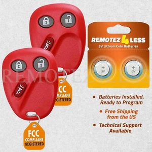 2 For 2003 2004 2005 2006 2007 Hummer H2 Keyless Entry Remote Car Key Fob Red - Picture 1 of 5