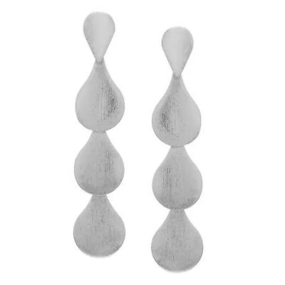 Sheila Fajl Harper Dangle Teardrop Earrings in Brushed Silver Plated - Image 1 of 4