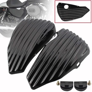 Gloss Black Oil Tank Battery Covers For Harley Sportster XL883 XL1200 2004-2013 - Picture 1 of 17
