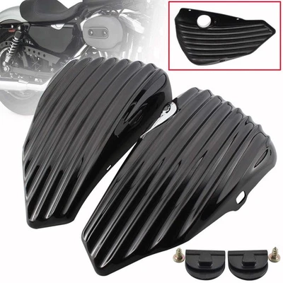 Cubiertas de batería de tanque de aceite negro brillante para Harley Sportster XL883 XL1200 2004-2013 Foto 1 de 4