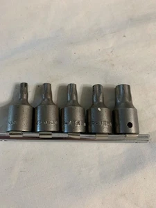 5 - 3/8" Drive Torx Head Socket Bits, T-40, 45, 47, 50 and T-60 - Foto 1 di 3