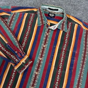 Vintage Dockers Hemd Herren L gestreift Navajo Southwestern Aztec AOP Geometrisch - Bild 1 von 7