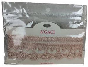 New A'gaci Women's Adjustable Length Pink Triple Pack Of Lace Choker Necklaces - Picture 1 of 3