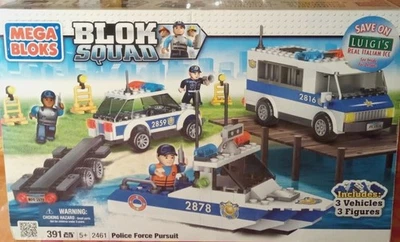 NEW Sealed MEGA BLOKS Blok Squad 2461 Police Force Pursuit from 2011 - Retired  - Image 1 of 4